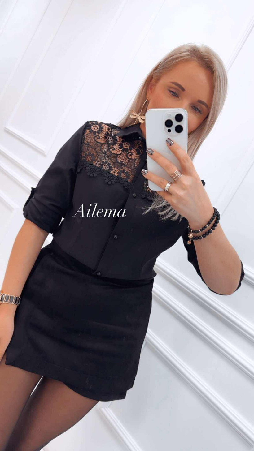 Koszula z haftem kk1380 zapinana na guziki 