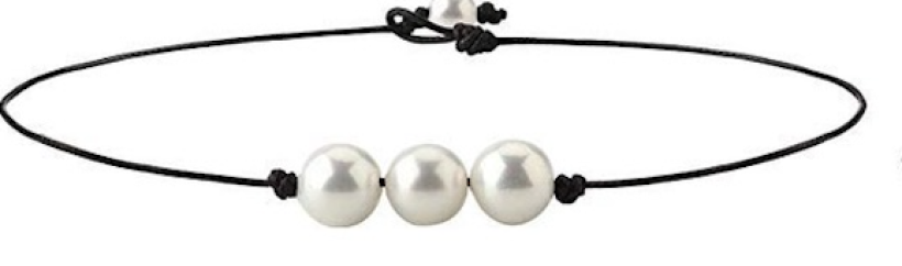 naszyjnik z trzema perełkami