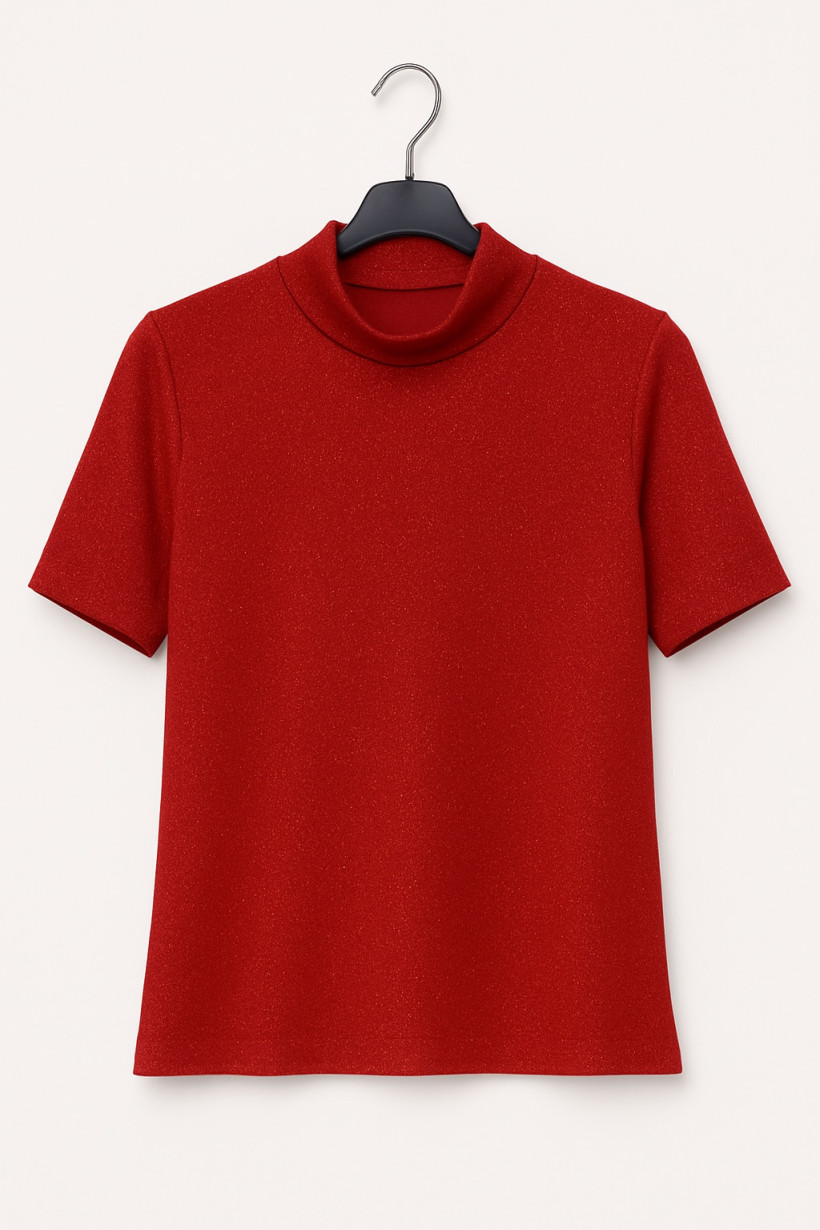 Bluzka golf lurex czerwony