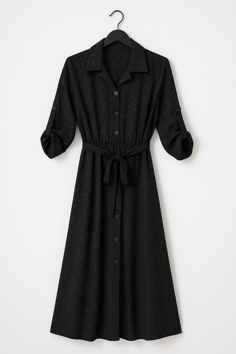 Sukienka guziki czarna