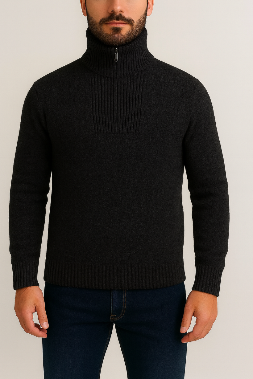 Ocieplany sweter krótki zamek