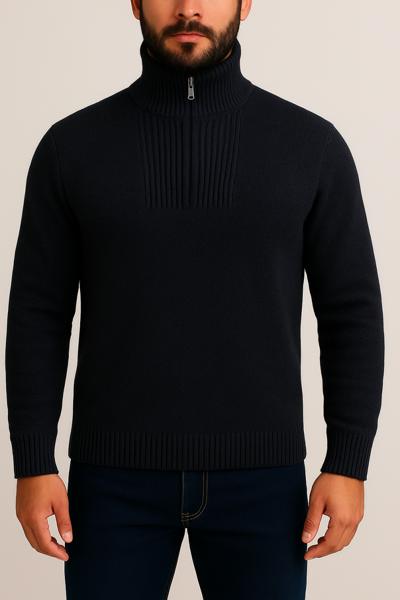 Ocieplany sweter krótki zamek