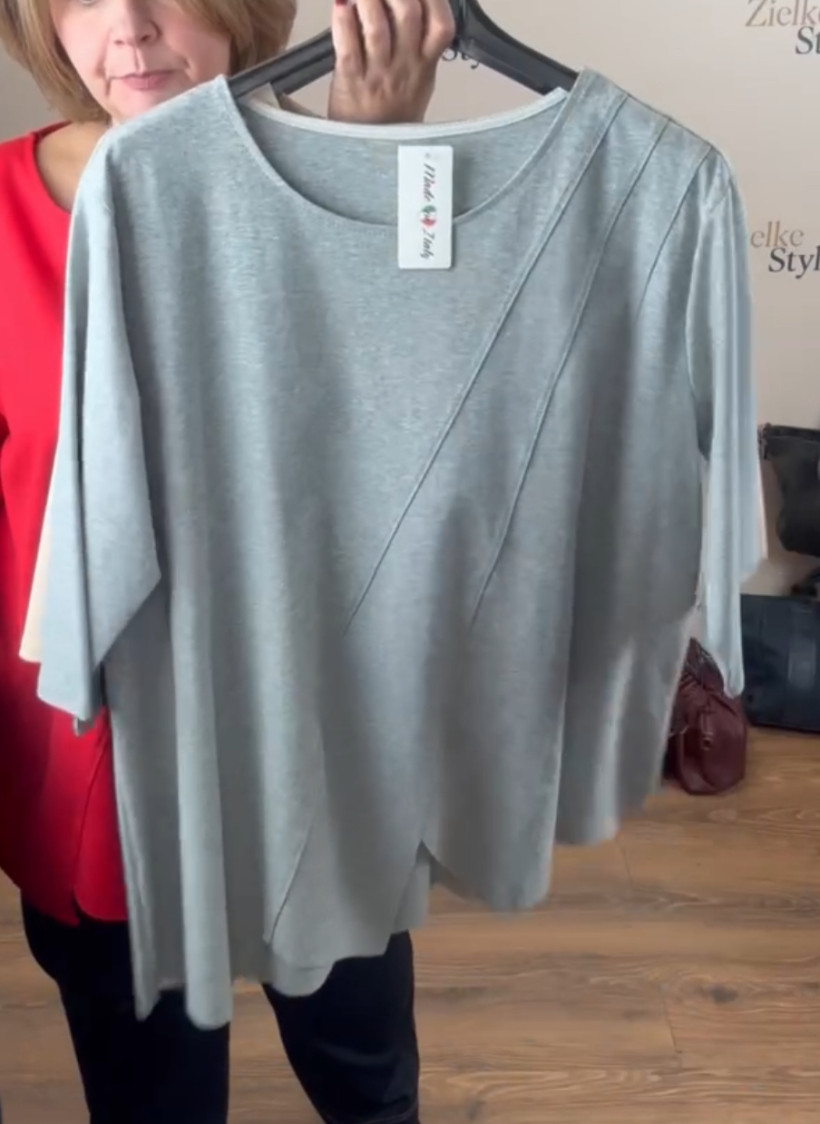 Italia nr 6 - Tunika jednokolorowa ukośne przeszycia - 1810 - popiel