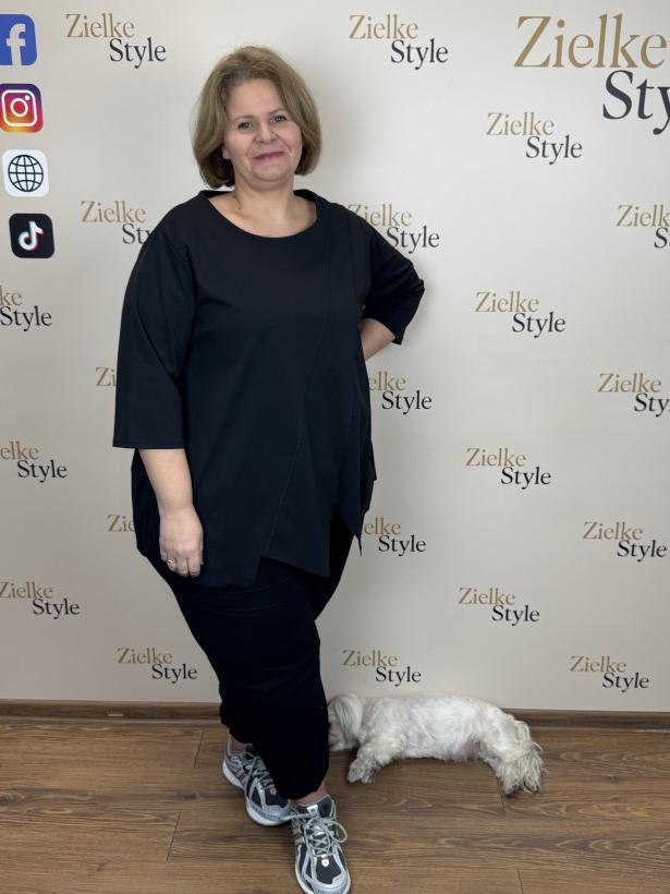 Italia nr 6 - Tunika jednokolorowa ukośne przeszycia - 1810 - czarna