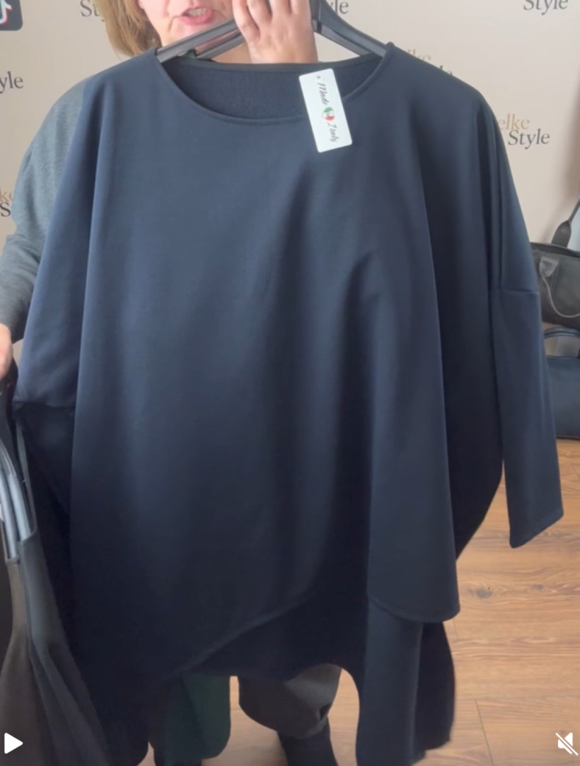 Italia nr 6 - Tunika z rogami jednokolorowa owersize - 1828 - granat