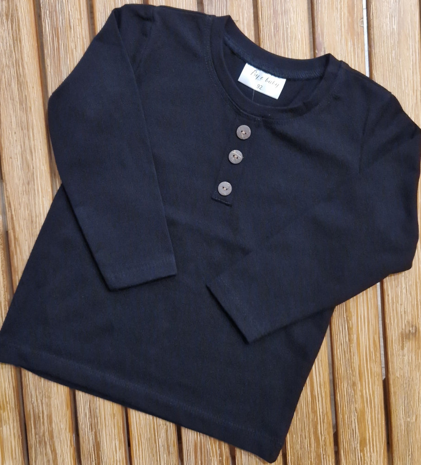 BLUZKA CZARNA GUZICZKI BY O BABY