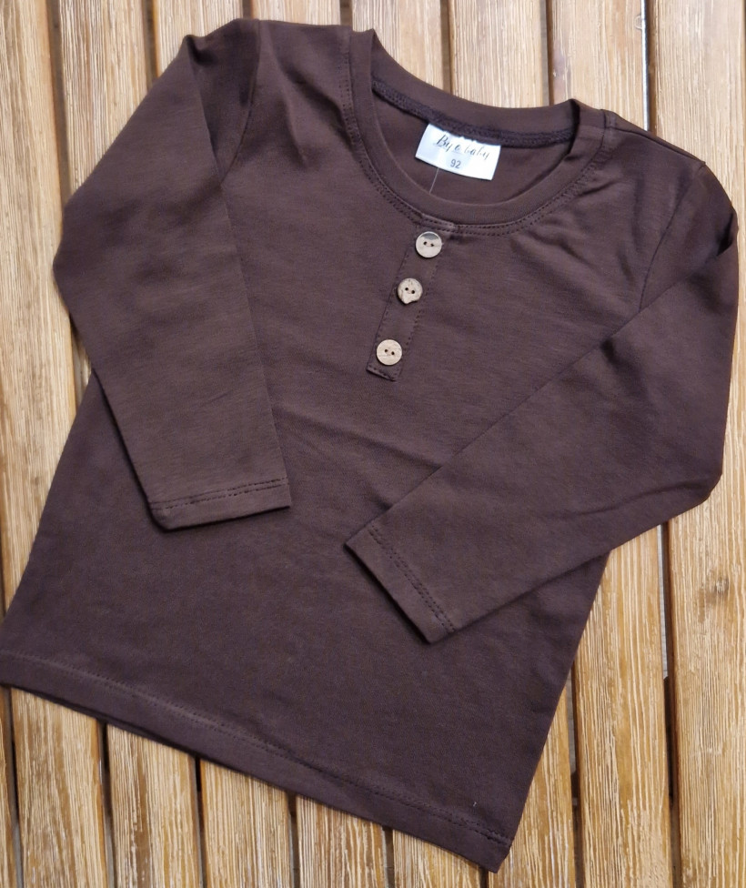 BLUZKA CZEKOLADOWA  GUZICZKI BY O BABY