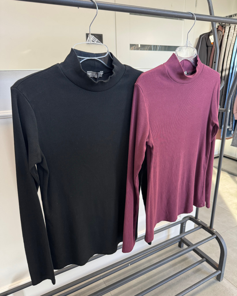 Półgolf bluzka prążkowany