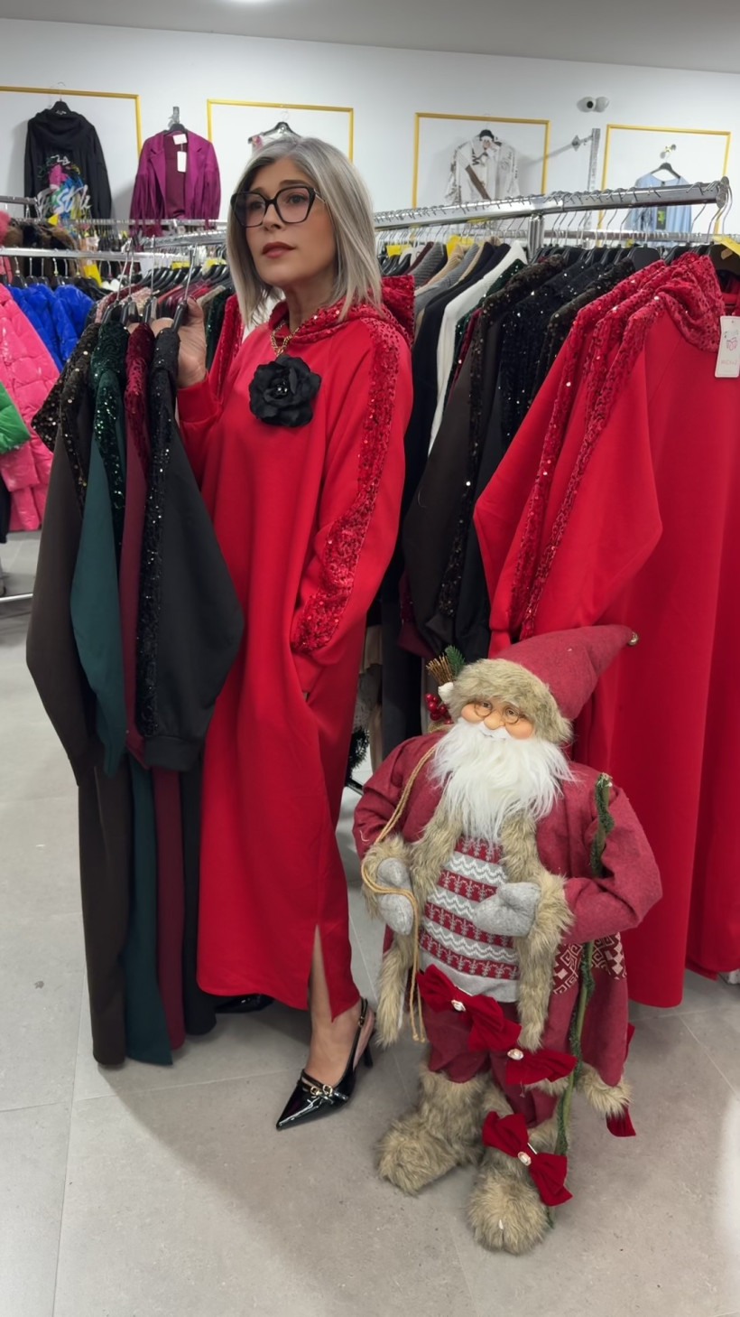 Vestido lantejoulas  braço 