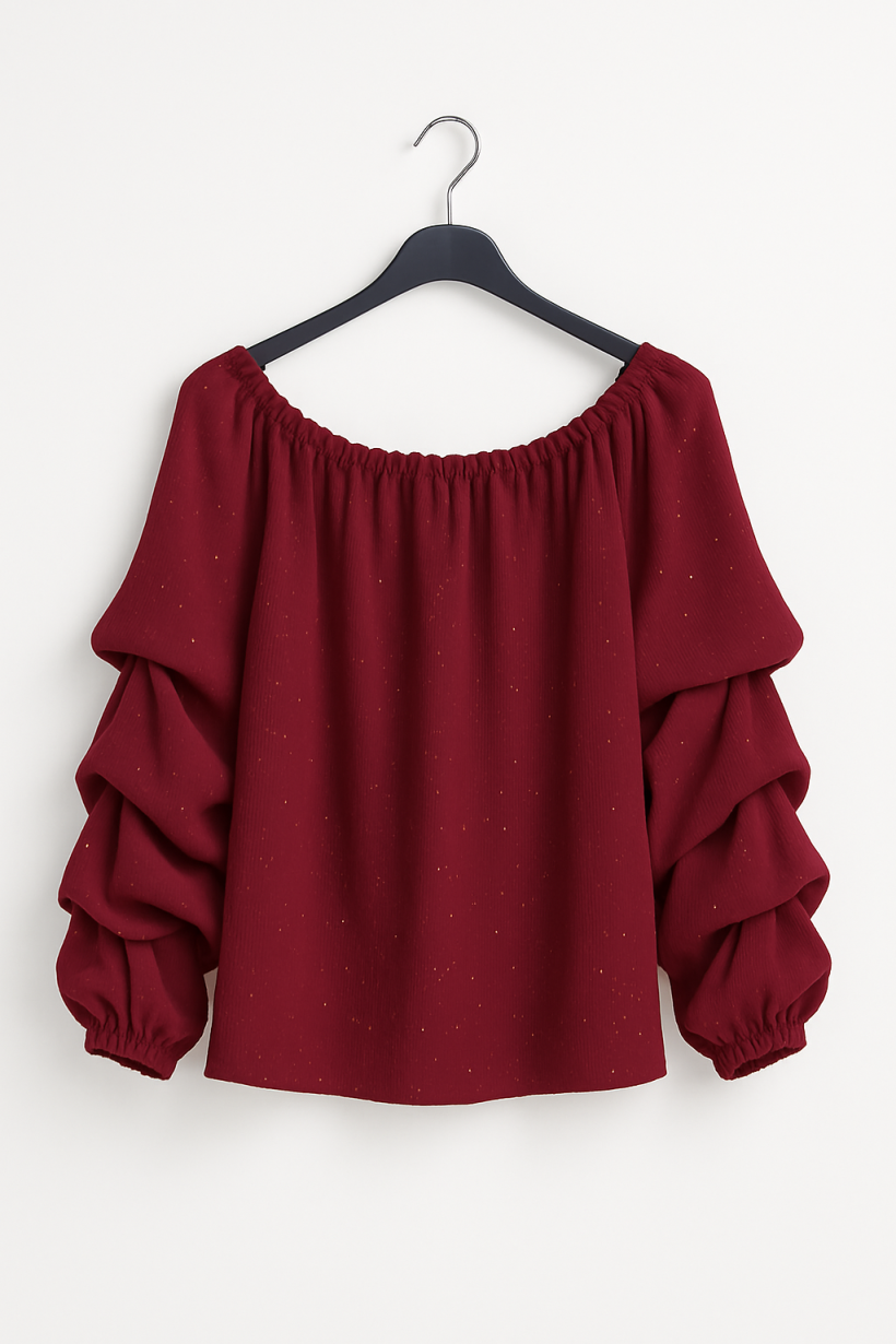 Bluzka hiszpanka bordo
