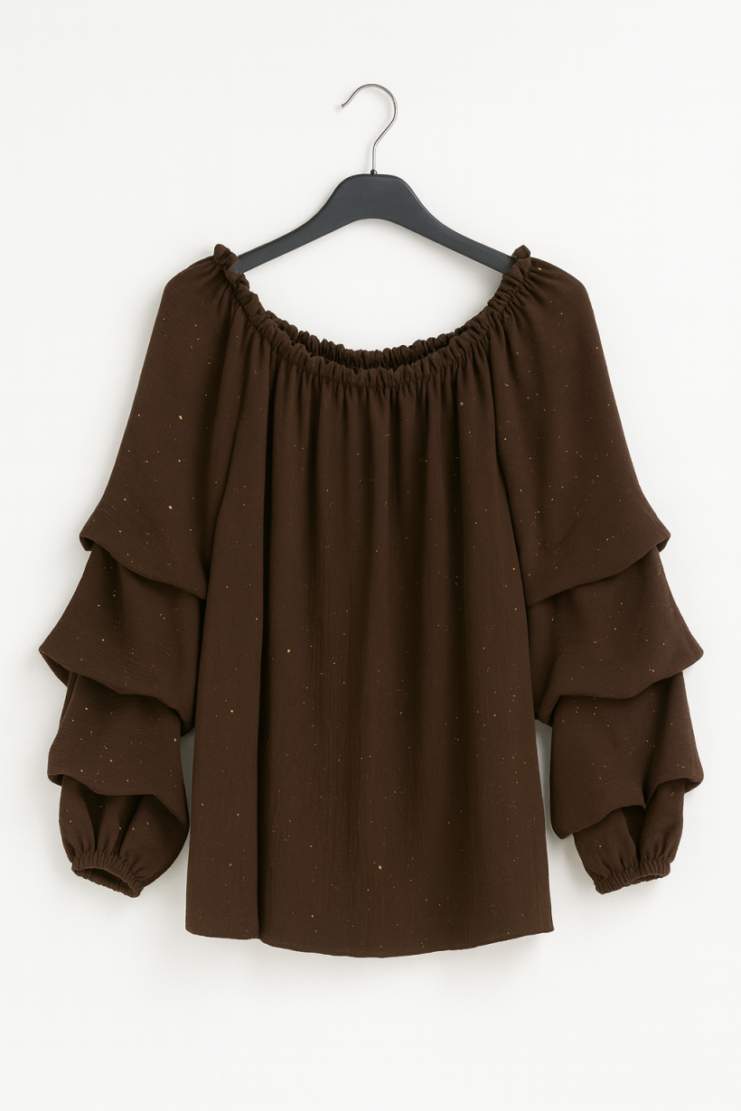 Bluzka hiszpanka czekolada