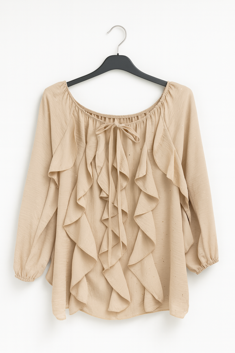 Bluzka żabot beż