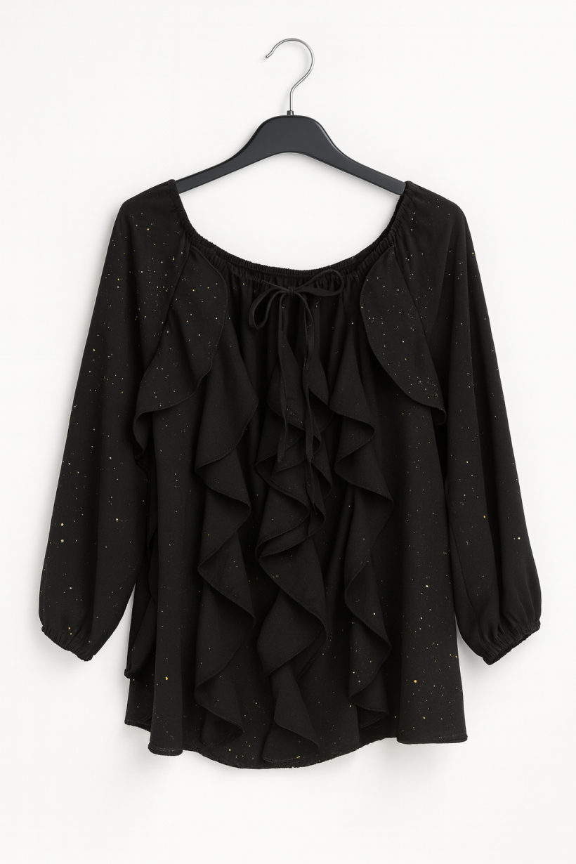 Bluzka żabot czarna