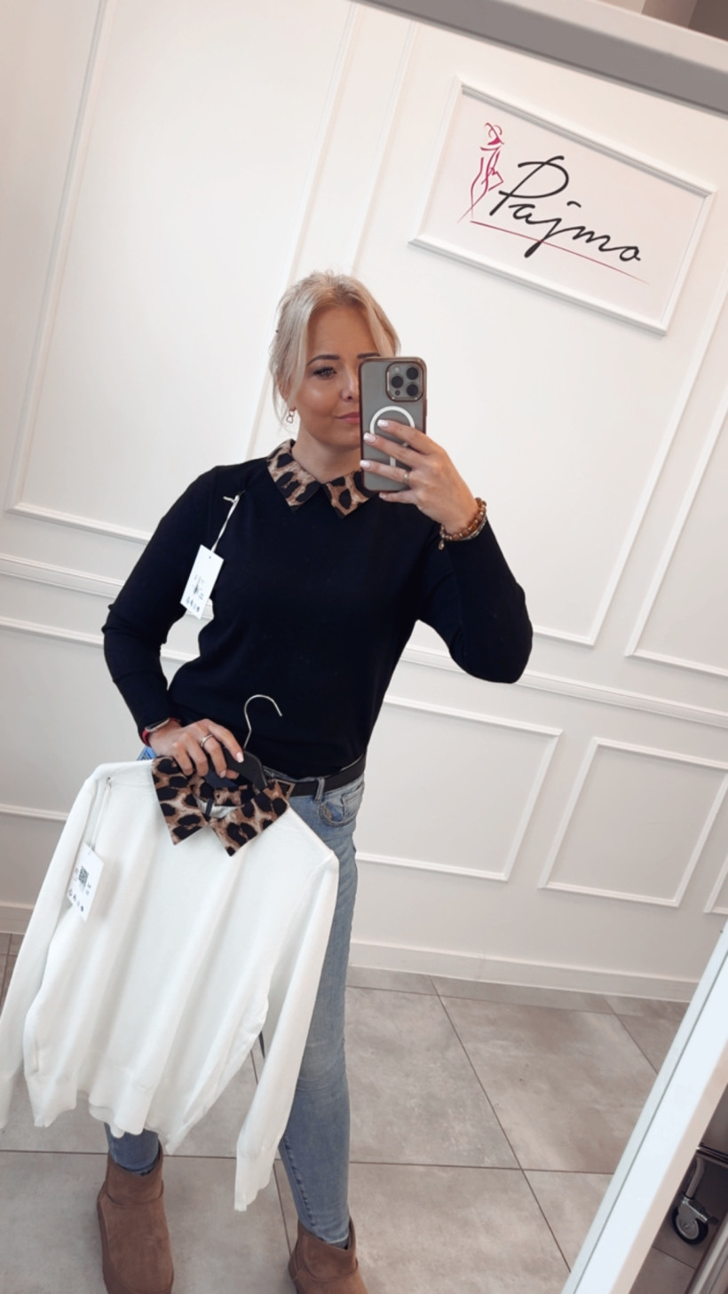 Sweter kołnierz pantera 14003