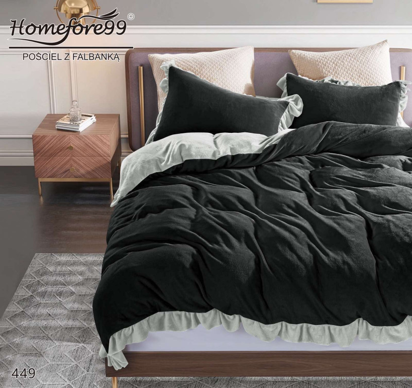 Komplet pościeli miś KF449 czarna