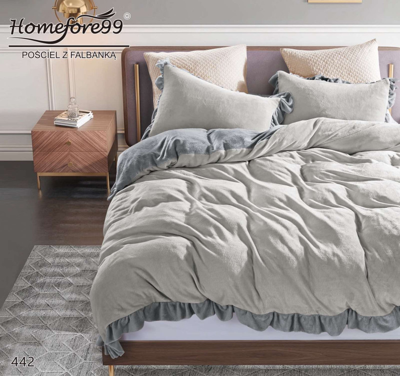 Komplet pościeli miś KF442 szaro- popielaty