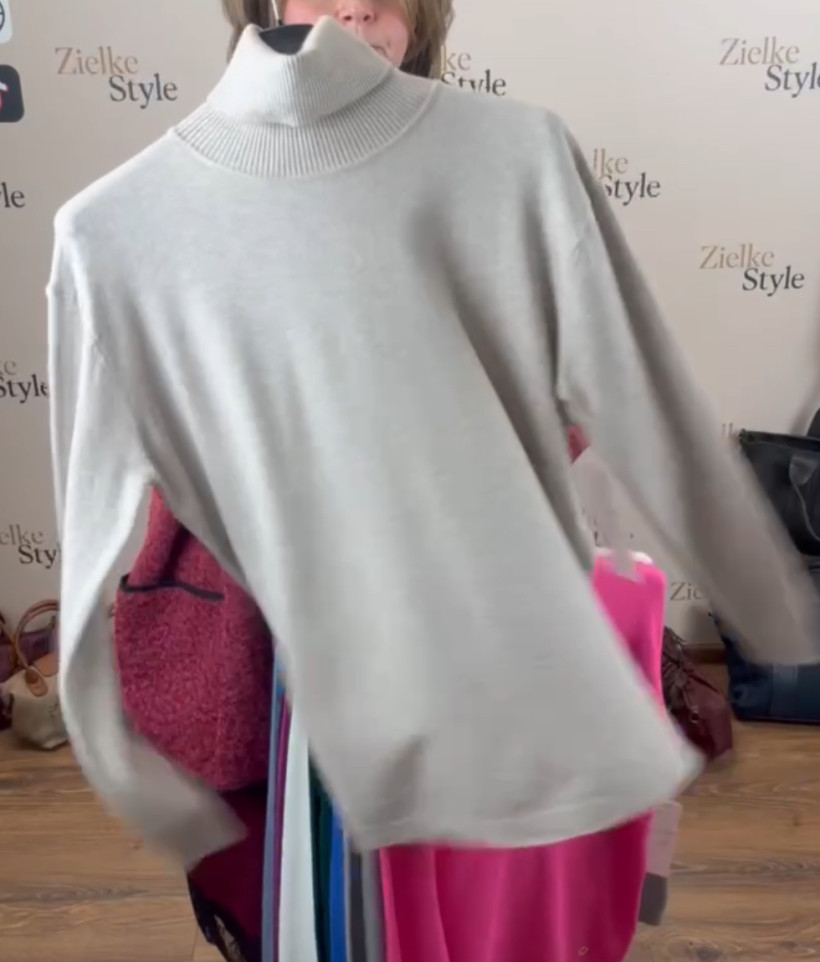 Golf jednokolorowy - les - (s/m, l/xl) - 8133 - beż