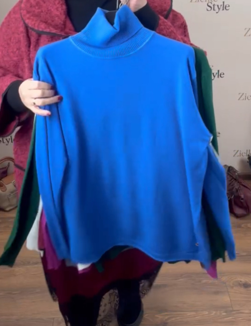 Golf jednokolorowy - les - (s/m, l/xl) - 8133 - niebieski