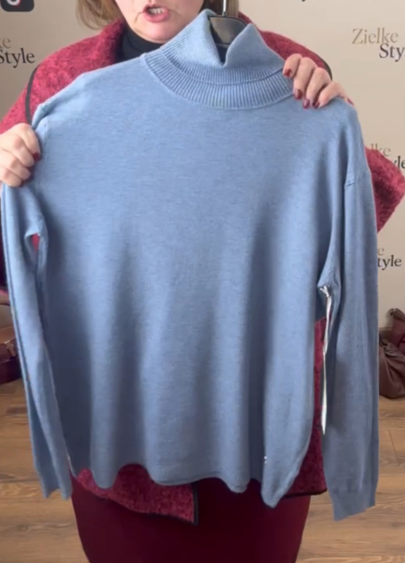 Golf jednokolorowy - les - (s/m, l/xl) - 8133 - jeans