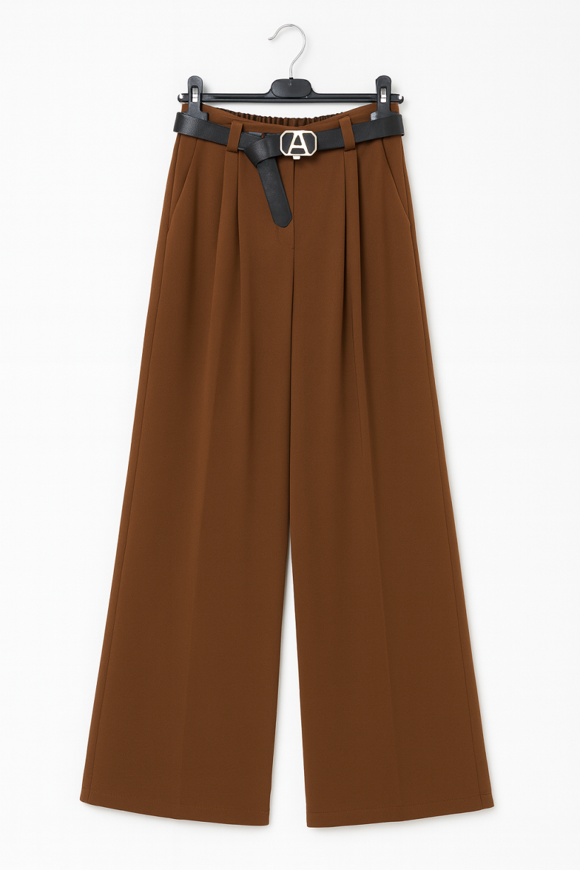 Spodnie szerokie czekolada 1635