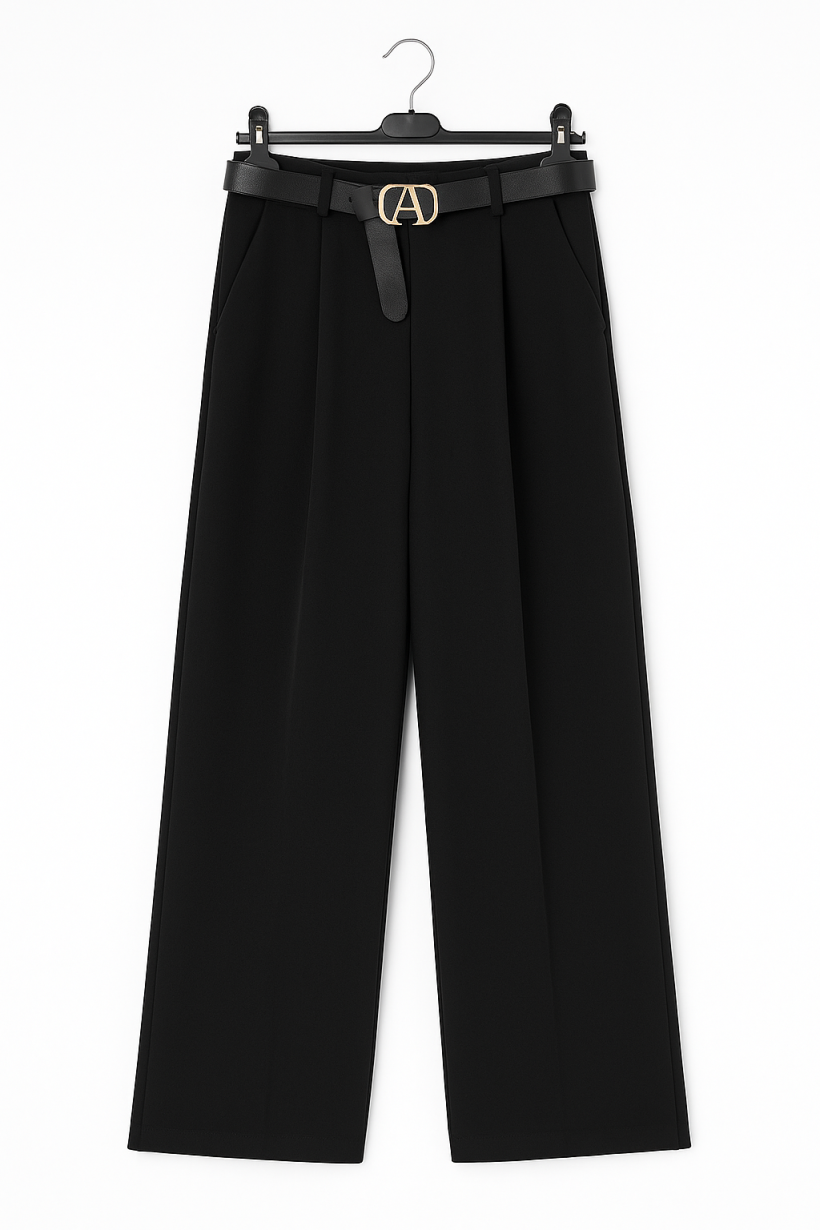 Spodnie szerokie pasek 1635