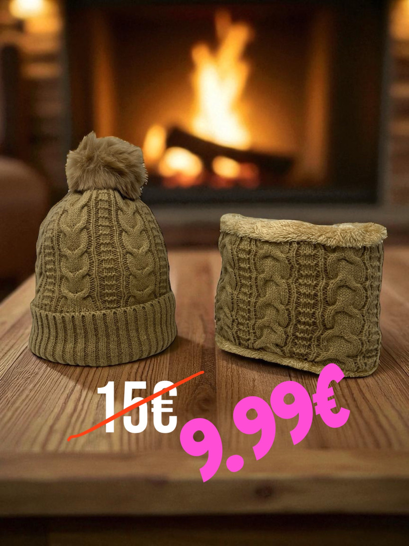 OFFRE FLASH ! Ensemble bonnet snood fourres 