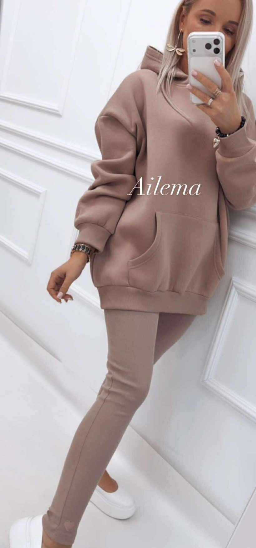 WYPRZEDAŻ Komplet Motion M0887 bluza i legginsy prążek