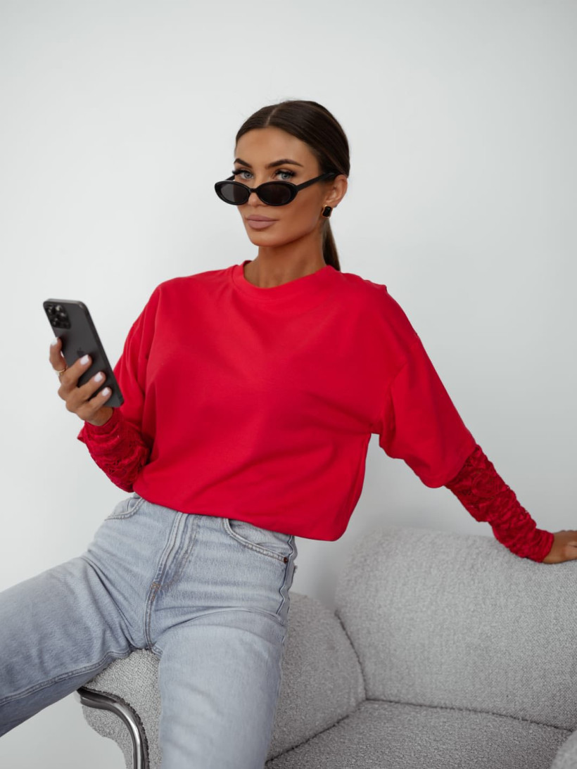 Koszulka Bocca kk1431 z koronkowymi rękawami