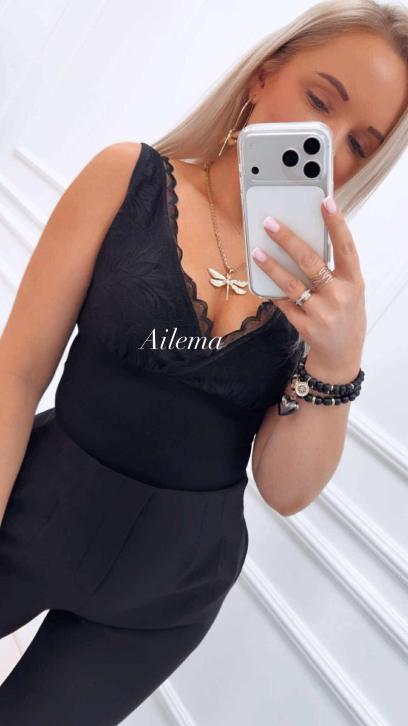 Bluzka GREENICE R0109 dekolt siatka z koronką