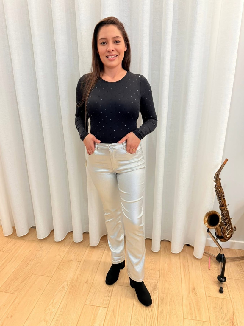 CALÇA PRATEADA