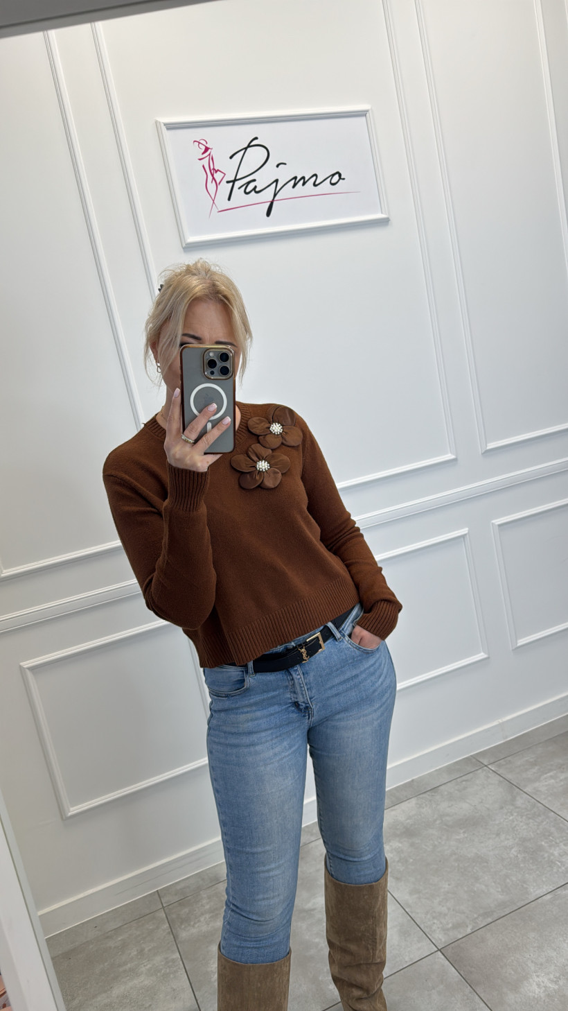 Sweter kwiatki 14029