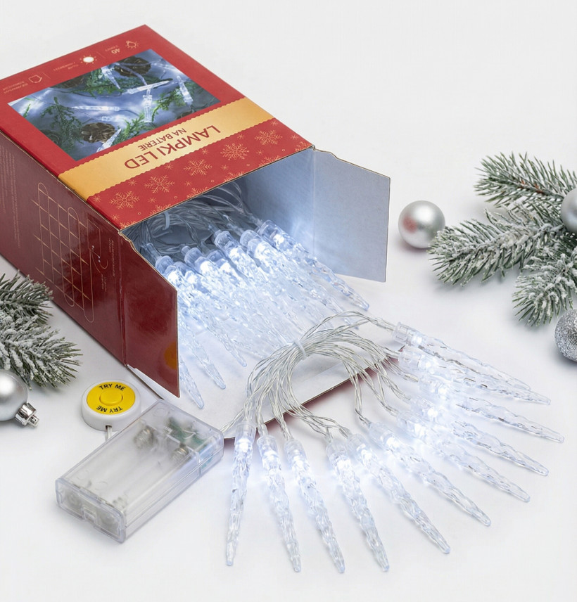 Lampki 40LED sopelki zimne 