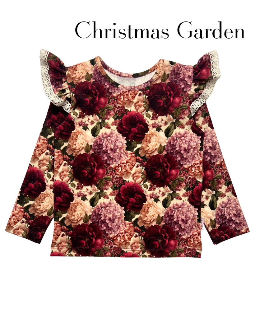 BLUZKA Z KORONKĄ BORDOWY OGRÓD CHRISMA