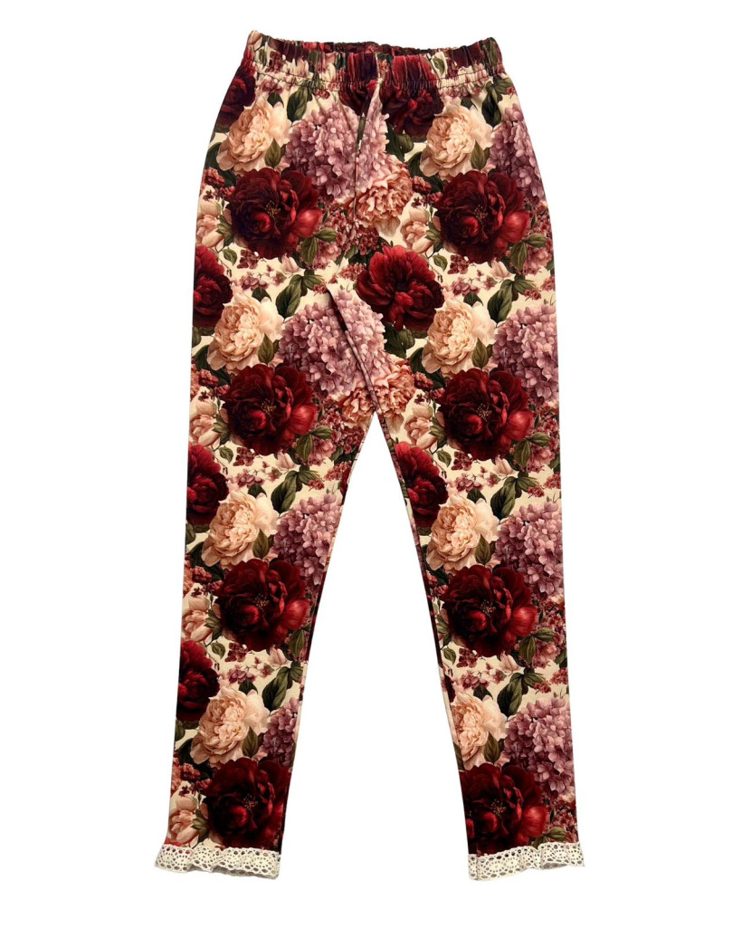 LEGINSY Z KORONKĄ BORDOWY OGRÓD CHRISMA
