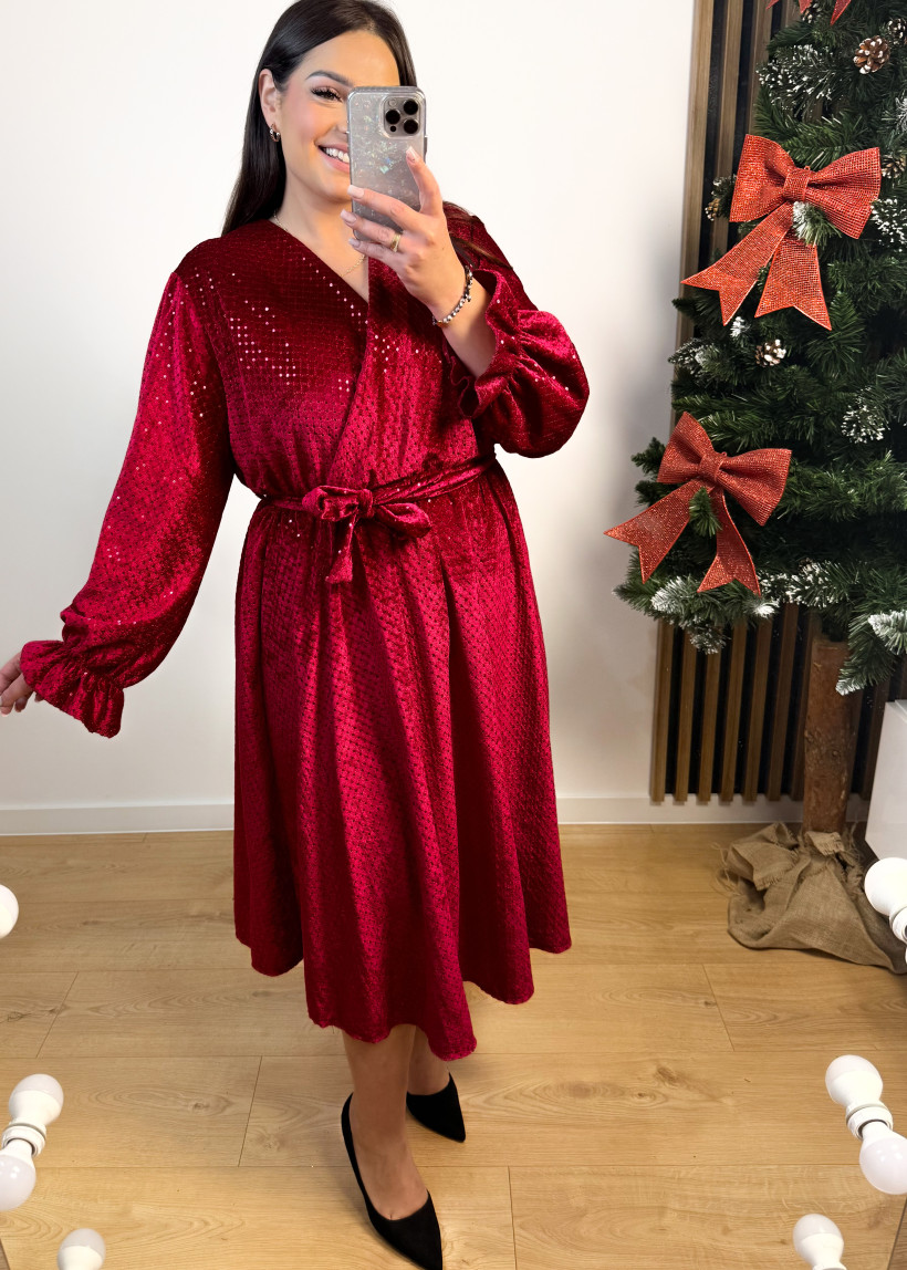 Sukienka IRMIN bordowa