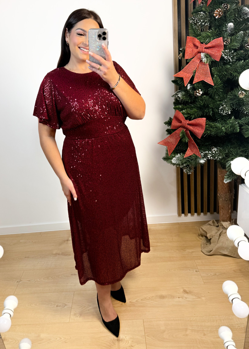 Sukienka FOBI bordowa