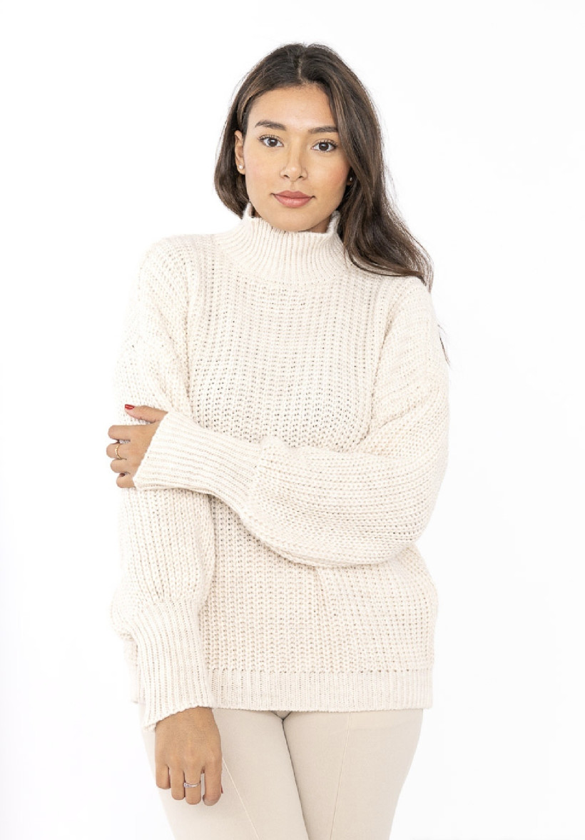 Pull col montant grosse maille tu 36/46