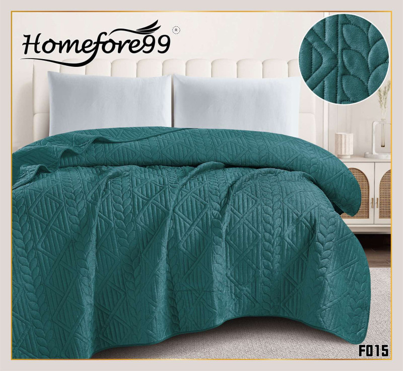 Narzuta na łóżko wytłaczana F015 morska