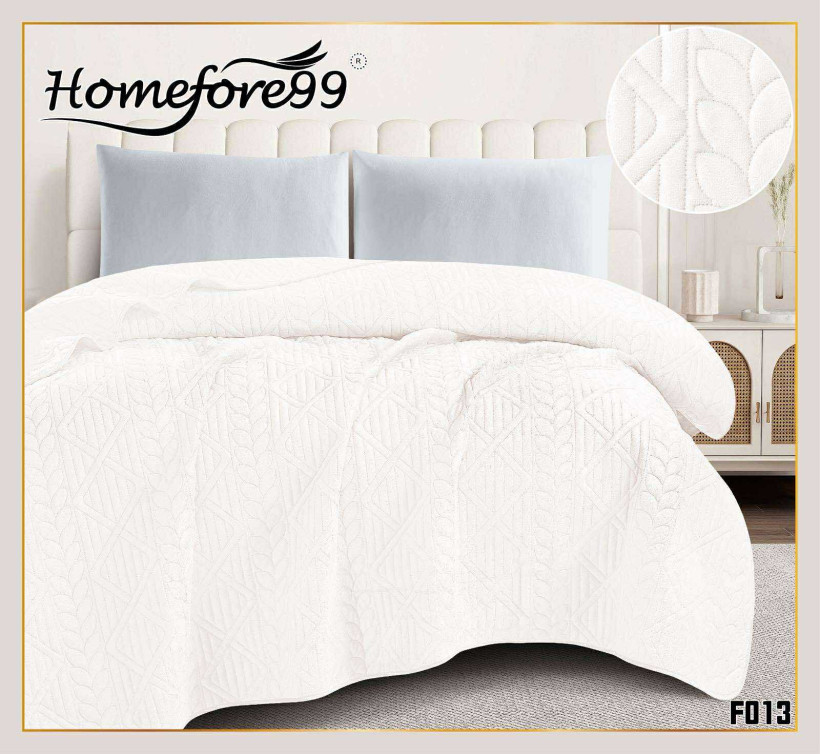 Narzuta na łóżko wytłaczana F013 śmietanka