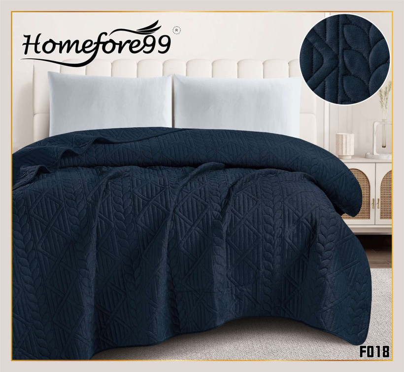 Narzuta na łóżko wytłaczana F018  granat