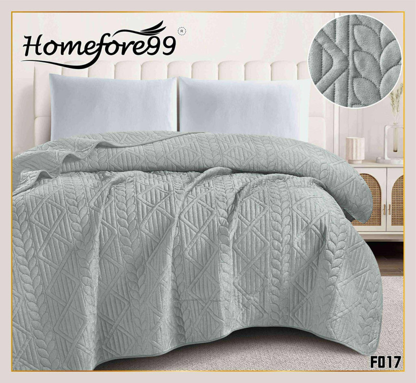 Narzuta na łóżko wytłaczana F017 szałwia