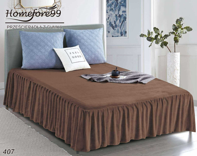 Prześcieradło z gumką 406 i ozdobną falbanką 160x200 cm