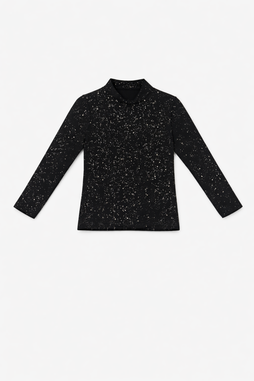 W Bluzeczka WELUR BROKAT 21110B- CZARNA