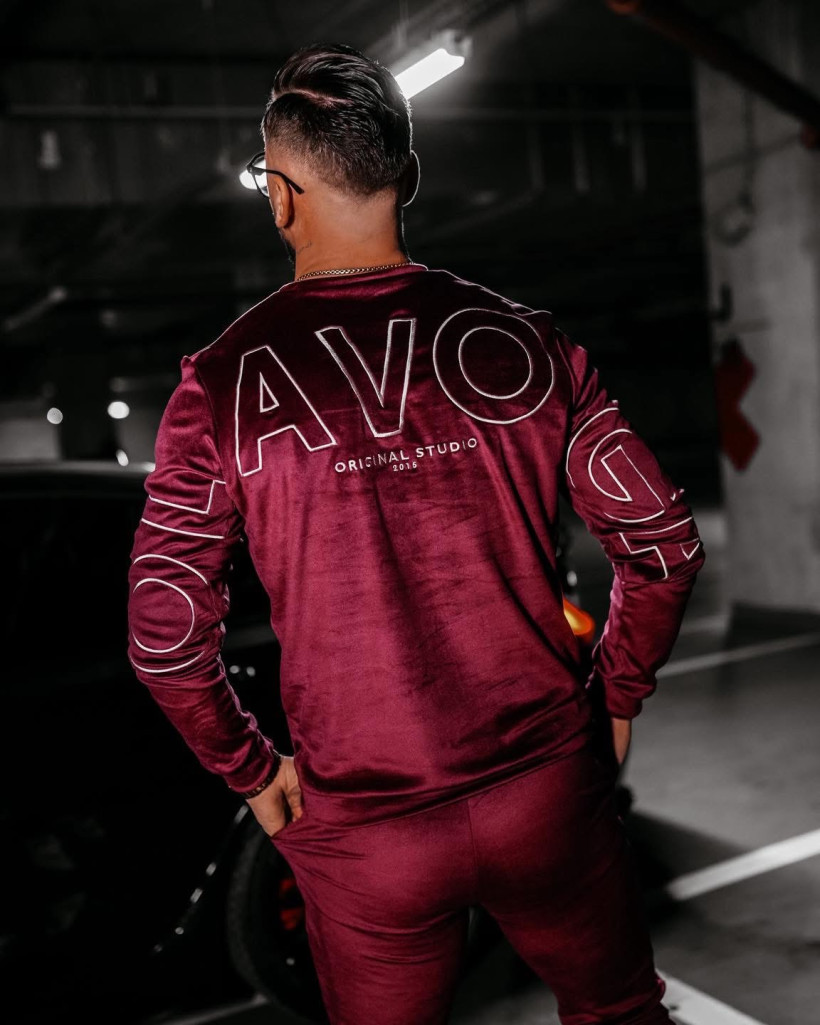 komplet męski VELVET ASH MEN burgund