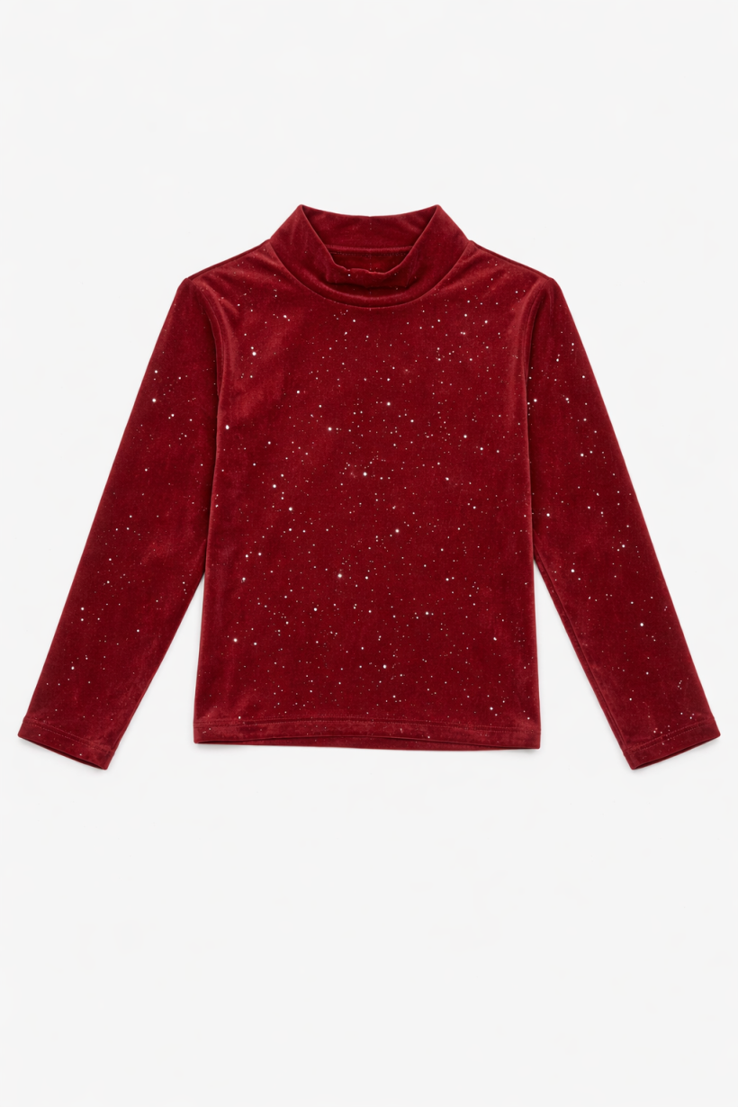 W Bluzeczka WELUR BROKAT 21110B- BORDO