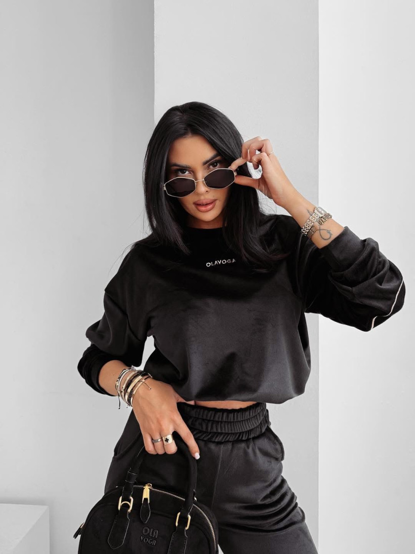 komplet VELVET ASH czarny