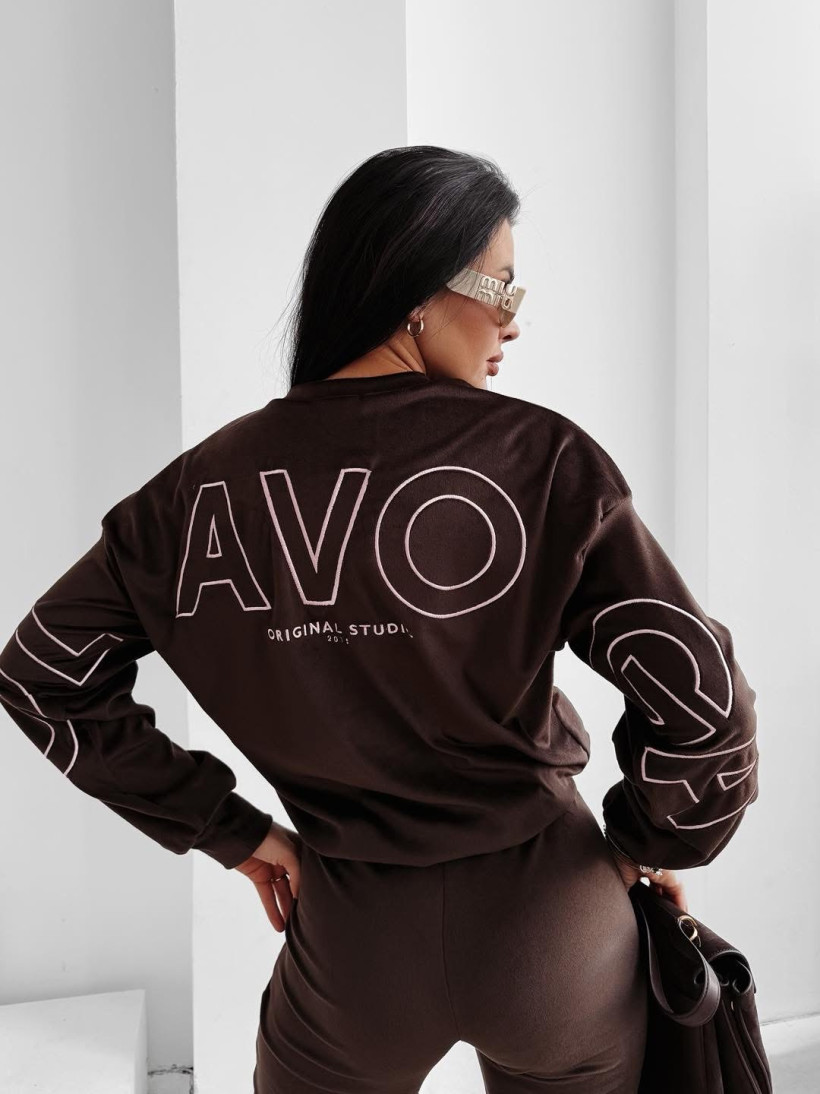 komplet VELVET ASH brąz