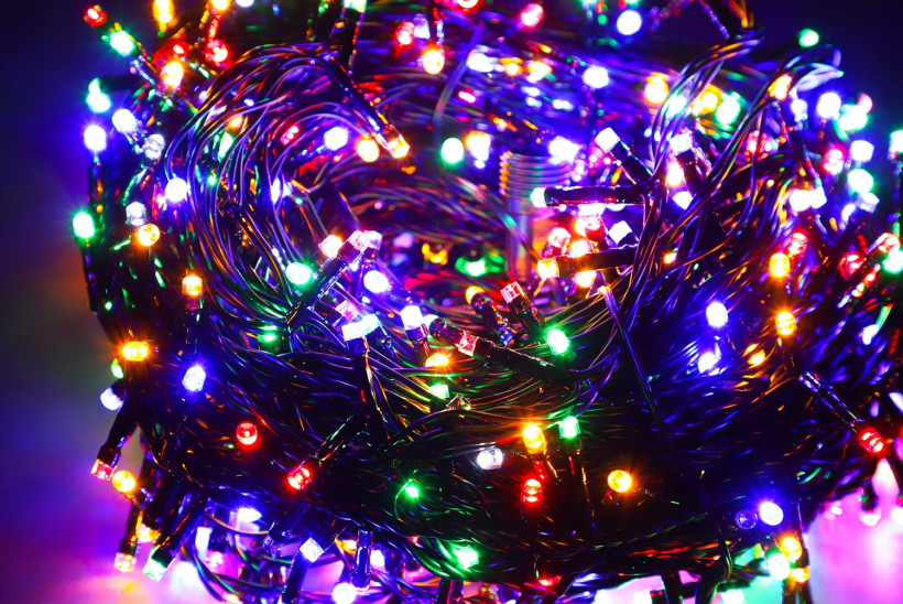 Lampki choinkowe 500LED 25m multikolor + zimny biały flash 