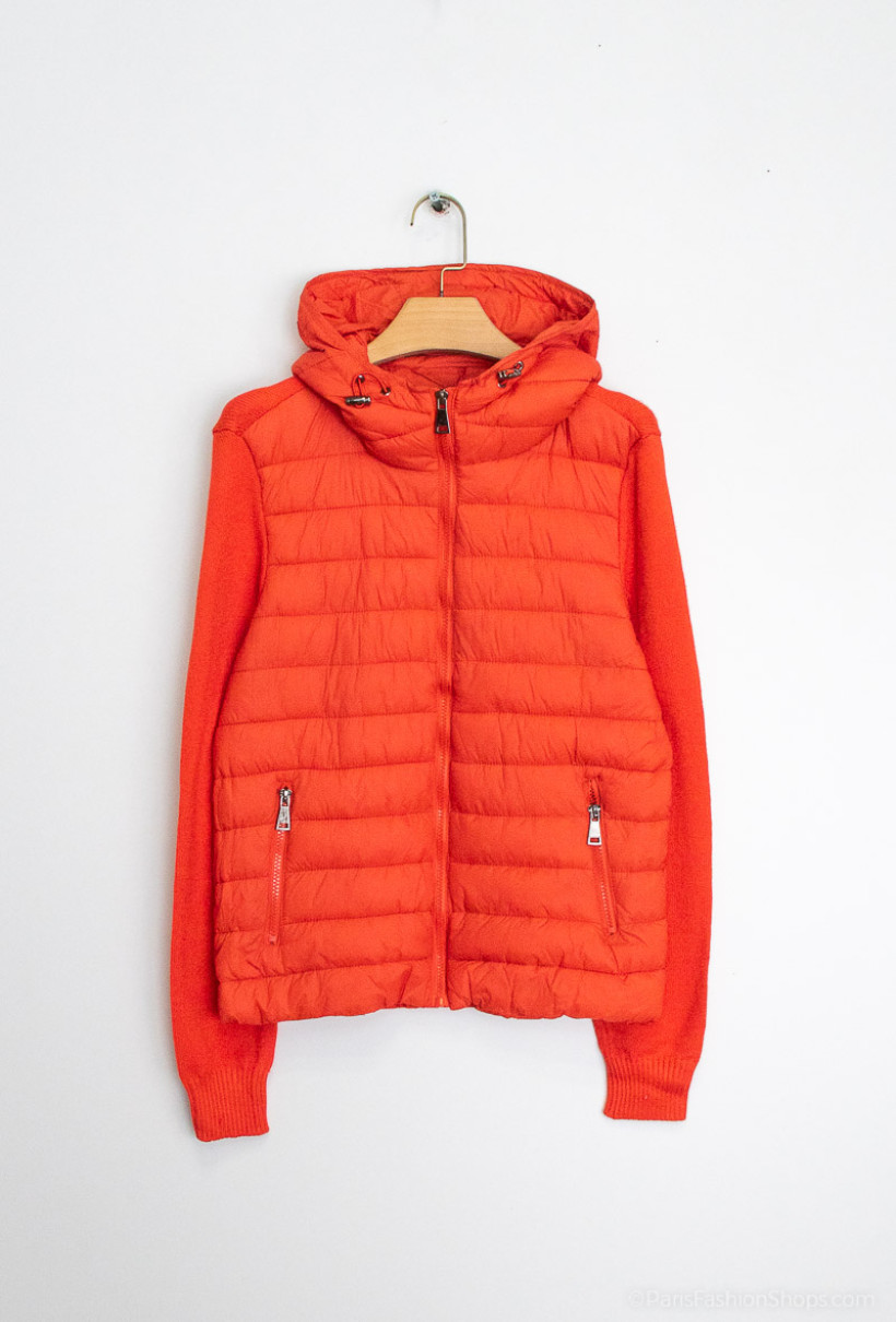 1 ARTICLE ACHETE, LE 2E A -50% Doudoune effet pull - version orange