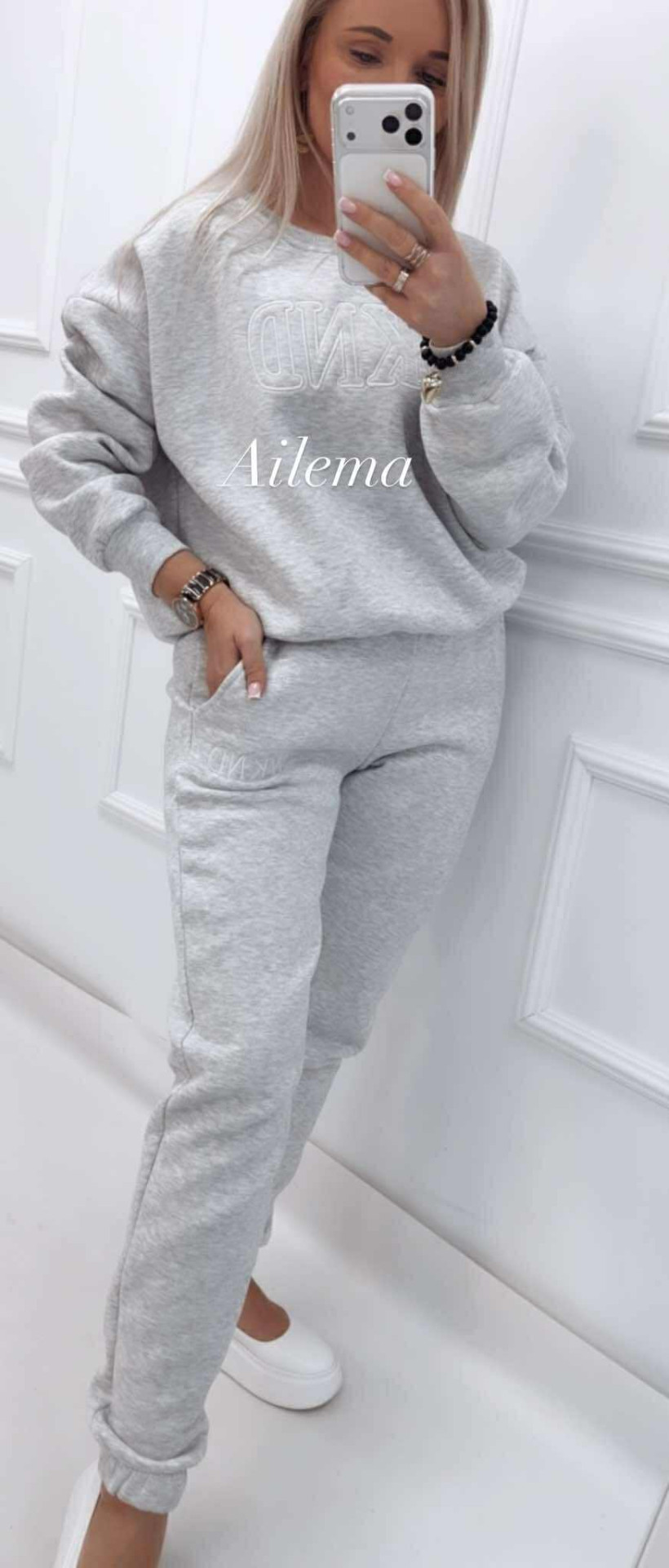 Komplet Motion oversize M0904 wyszywany napis